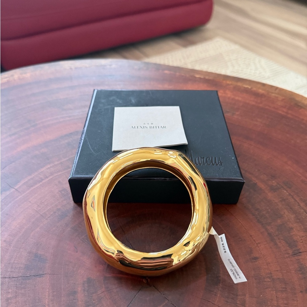 Alexis Bittar Gold Sculptural High-Shine Dome Bangle - Picture 4 of 8